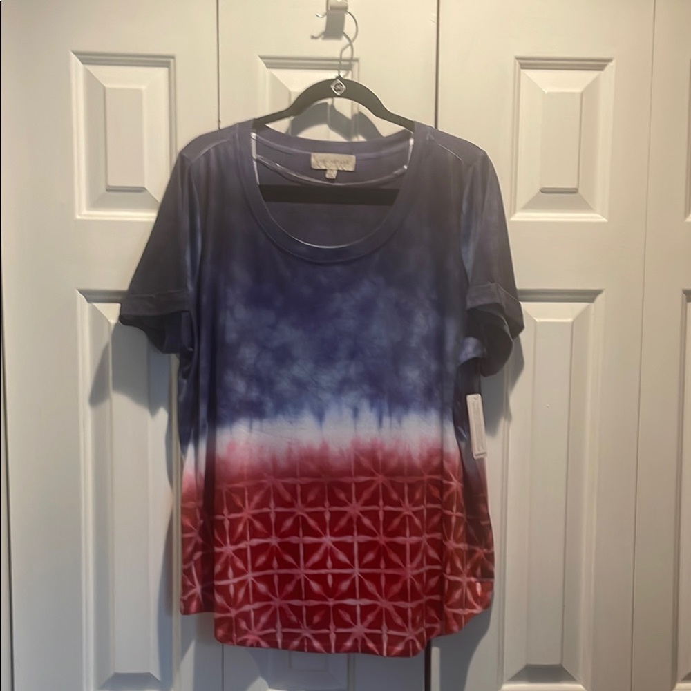 Women's Tie-Dye Top - Blue and Red